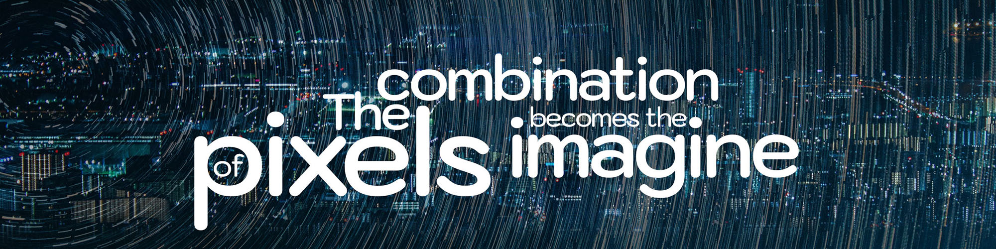 Skyline at night - the combination of pixels becomes the image