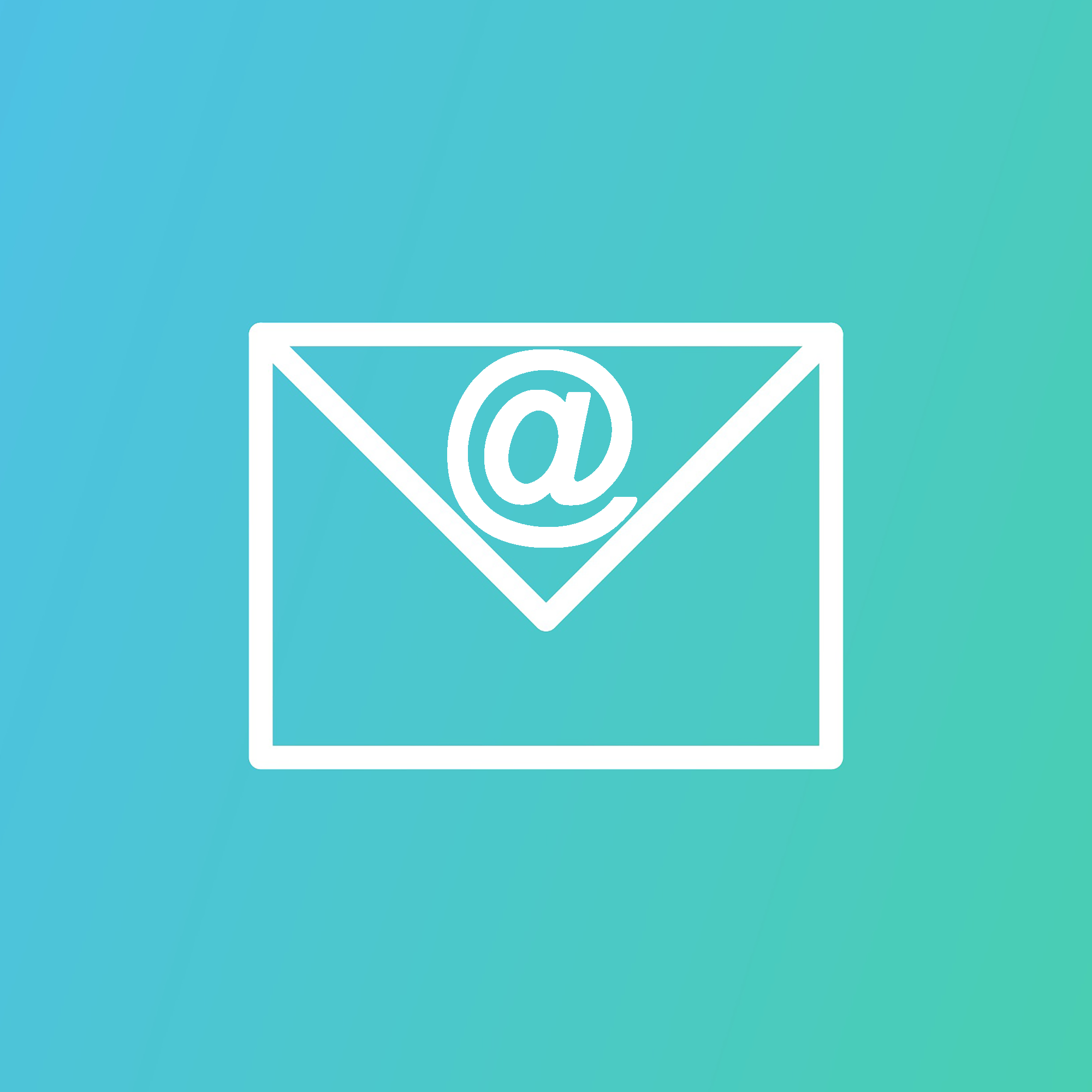 Pictogramm von einem Briefumschlag mit @-Zeichen