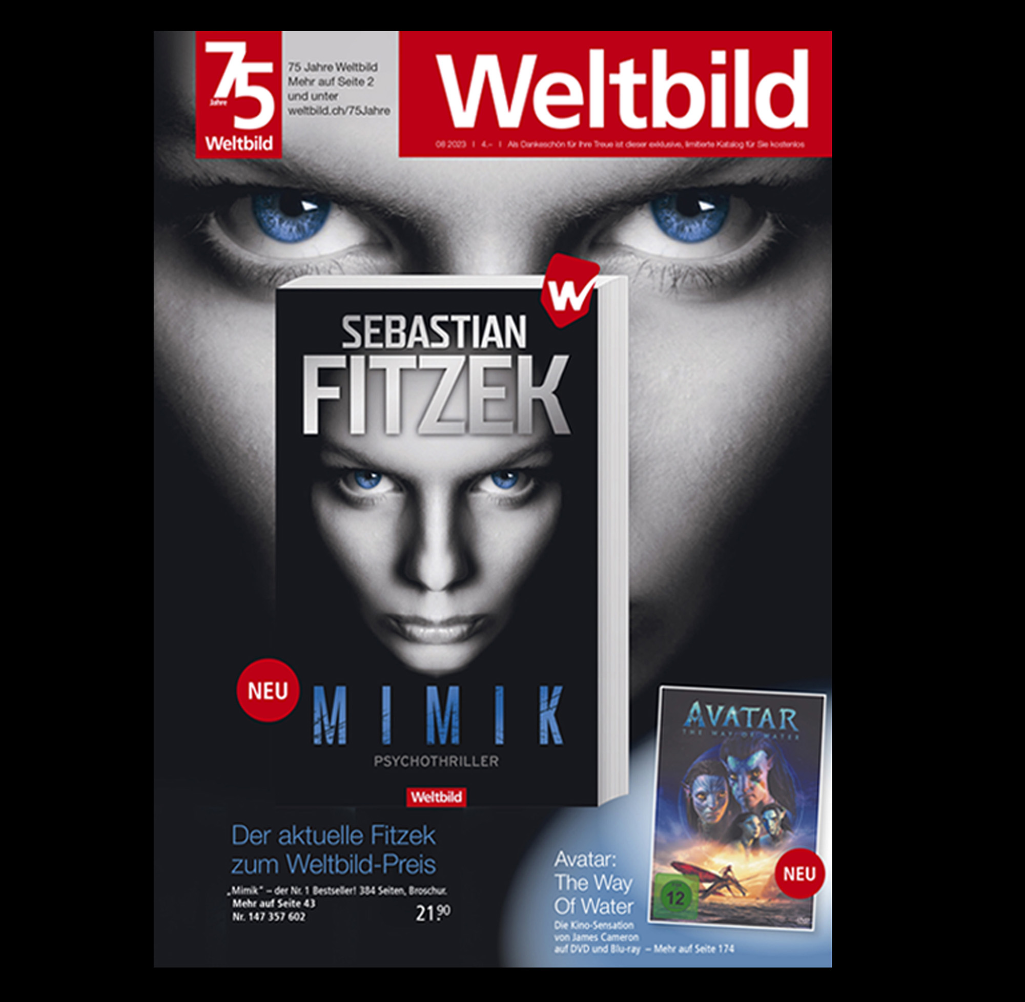 Katalogseiten und Anzeigen für den Weltbild-Verlag